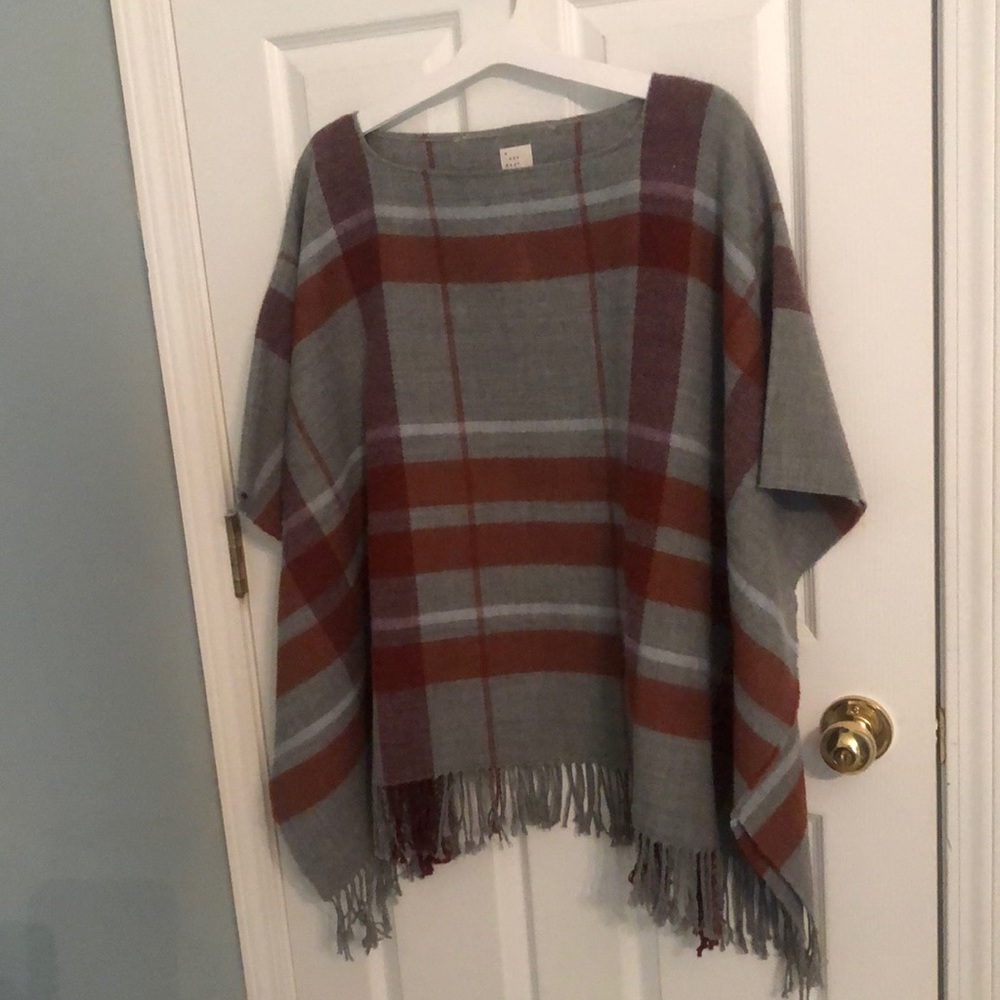 A New Day Plaid Shawl Top
